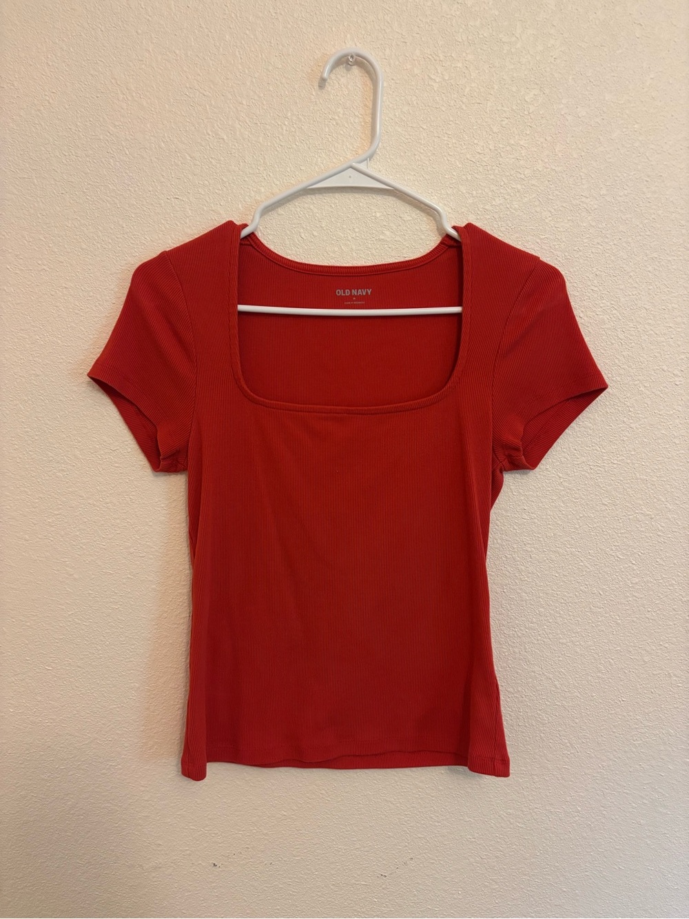 Old Navy Red Square-Neck Short Sleeve Tee